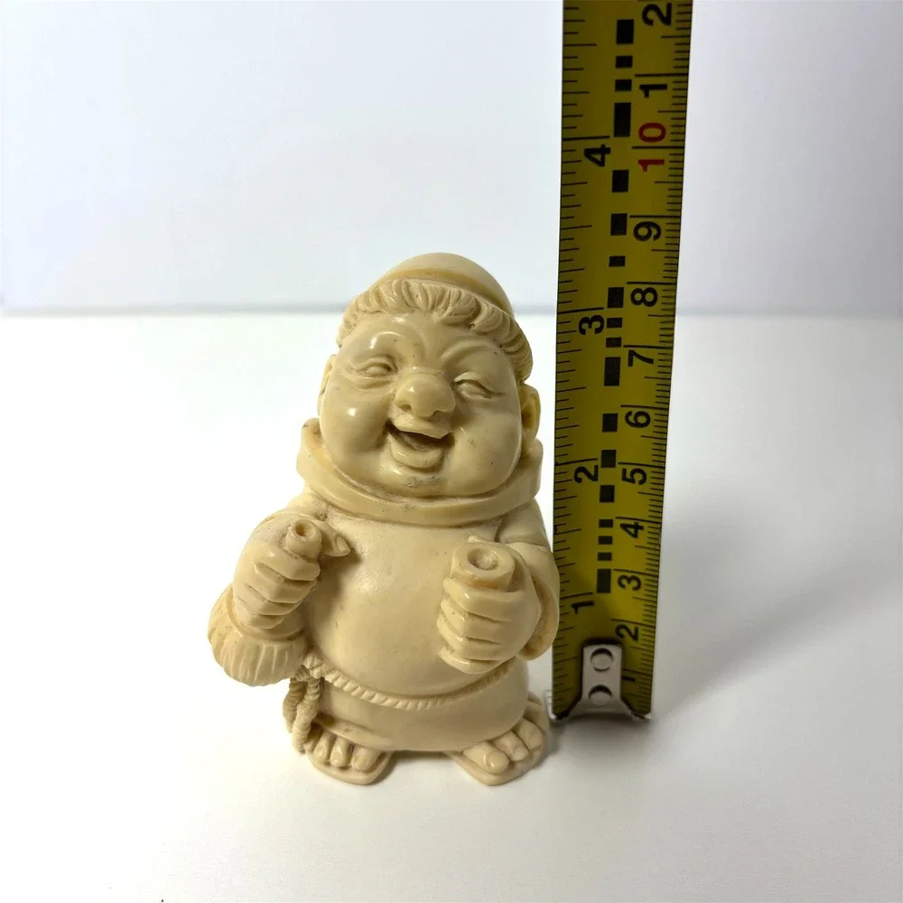 Vintage Gino Ruggeri Alabaster Monk Set‎ of 2 Jolly Friar Resin Figurines